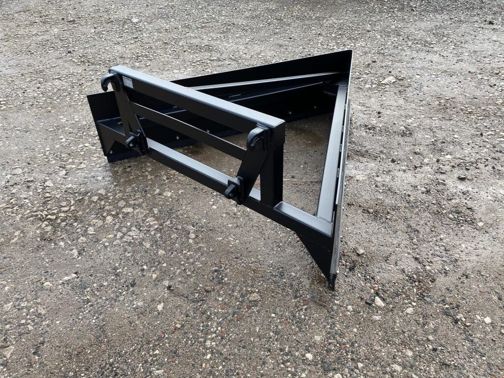 High-quality black skid steer plate attachment for efficient material handling. Compatible with various skid steer loaders.