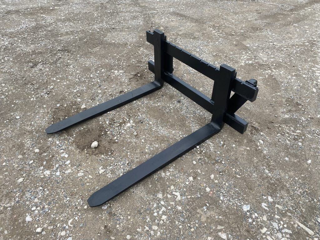 Forklift attachment for heavy-duty lifting and material handling. Reliable black steel construction for industrial use.