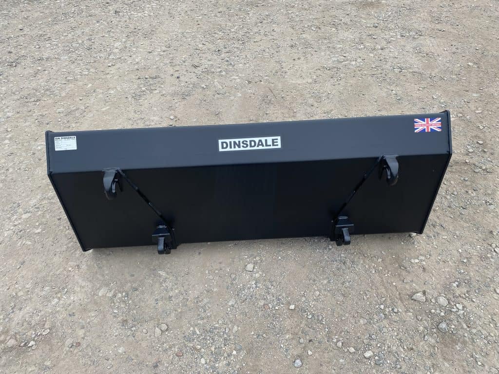 Durable black snow plow blade with mounting hooks for tractors and snow removal.